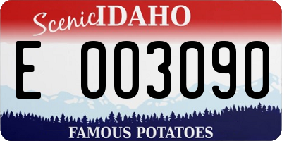 ID license plate E003090