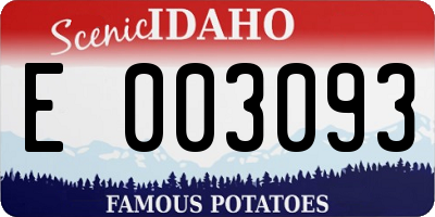 ID license plate E003093