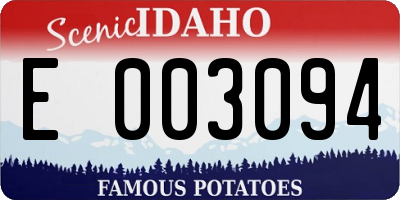 ID license plate E003094