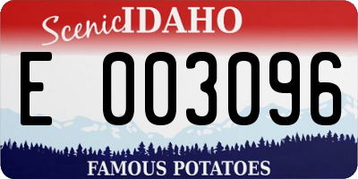 ID license plate E003096