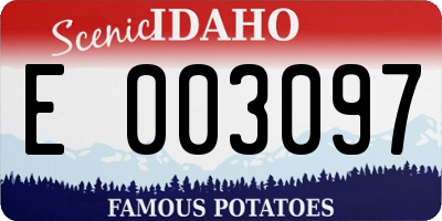 ID license plate E003097