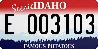 ID license plate E003103