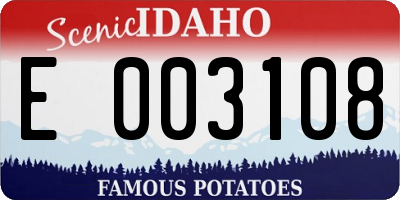 ID license plate E003108