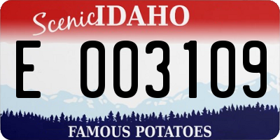 ID license plate E003109