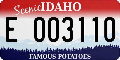 ID license plate E003110