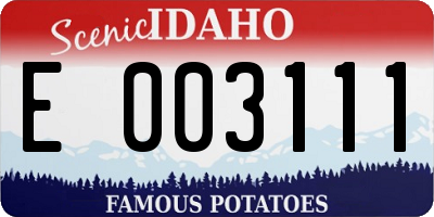 ID license plate E003111