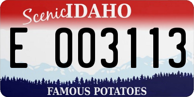 ID license plate E003113