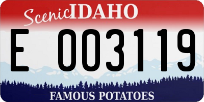 ID license plate E003119