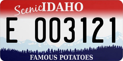 ID license plate E003121