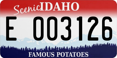 ID license plate E003126