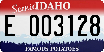ID license plate E003128