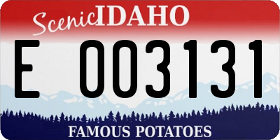 ID license plate E003131