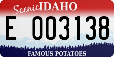 ID license plate E003138