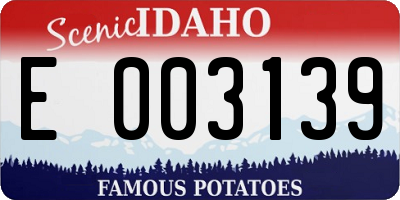 ID license plate E003139