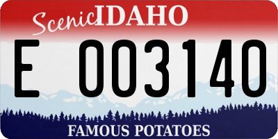 ID license plate E003140