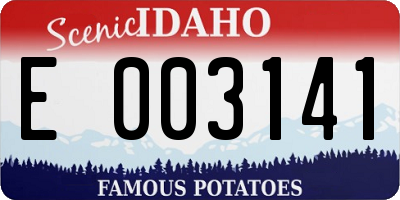 ID license plate E003141