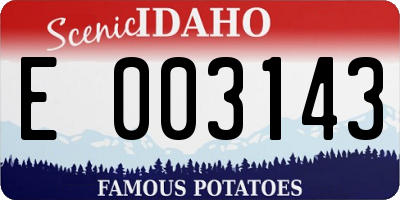 ID license plate E003143