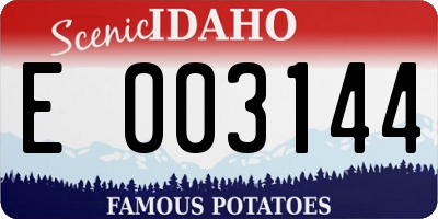 ID license plate E003144