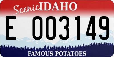 ID license plate E003149