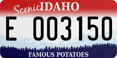 ID license plate E003150