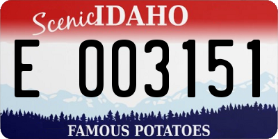 ID license plate E003151