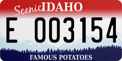 ID license plate E003154