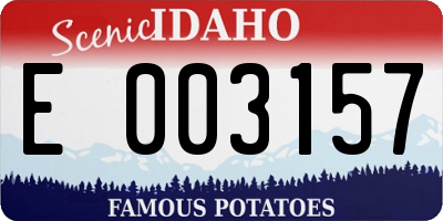 ID license plate E003157