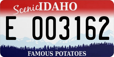 ID license plate E003162