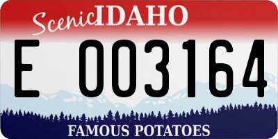 ID license plate E003164