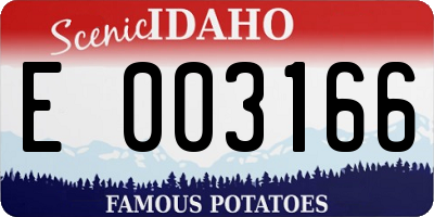 ID license plate E003166