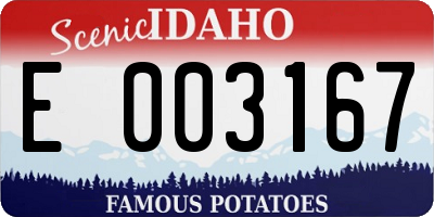 ID license plate E003167