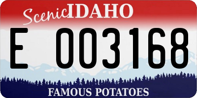 ID license plate E003168