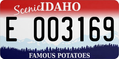 ID license plate E003169