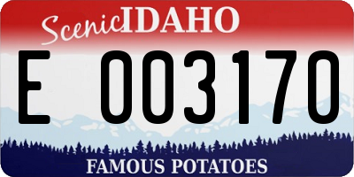 ID license plate E003170