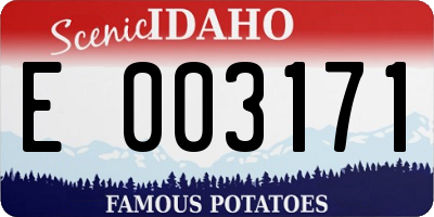 ID license plate E003171