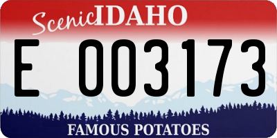 ID license plate E003173