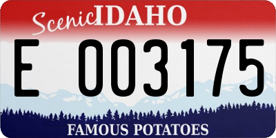 ID license plate E003175