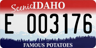 ID license plate E003176