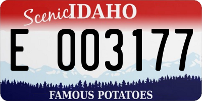 ID license plate E003177