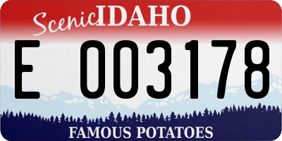 ID license plate E003178