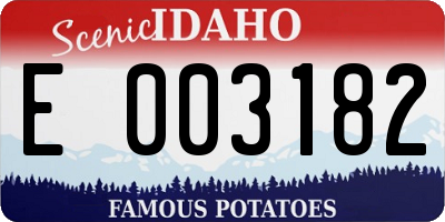 ID license plate E003182