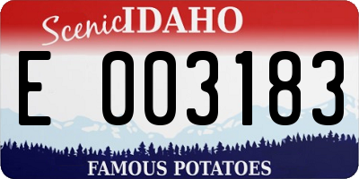 ID license plate E003183