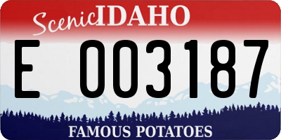 ID license plate E003187