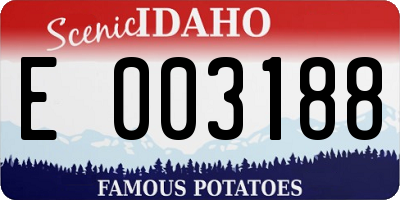 ID license plate E003188