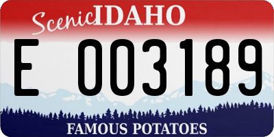 ID license plate E003189