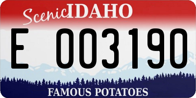 ID license plate E003190