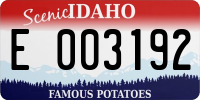 ID license plate E003192