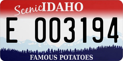 ID license plate E003194