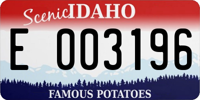 ID license plate E003196