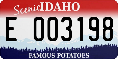 ID license plate E003198